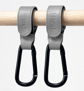 Hooki Duo Pram Clip Set -  Grey