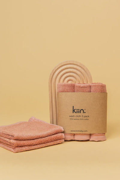 Kiin Wash Cloth 3 pk Blush