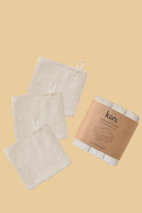 Kiin Wash Cloth 3 pk Ivory