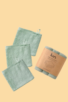 Kiin Wash Cloth 3 pk Sage