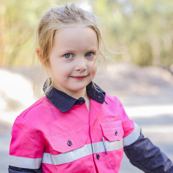 Aussie Kids Hi Vis Shirt Pink